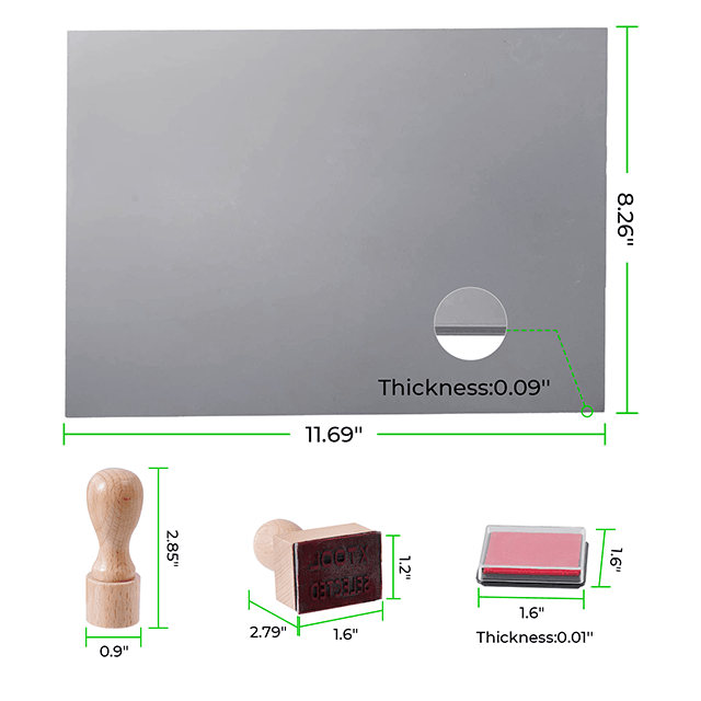 Kit de tampons en caoutchouc pour gravure laser