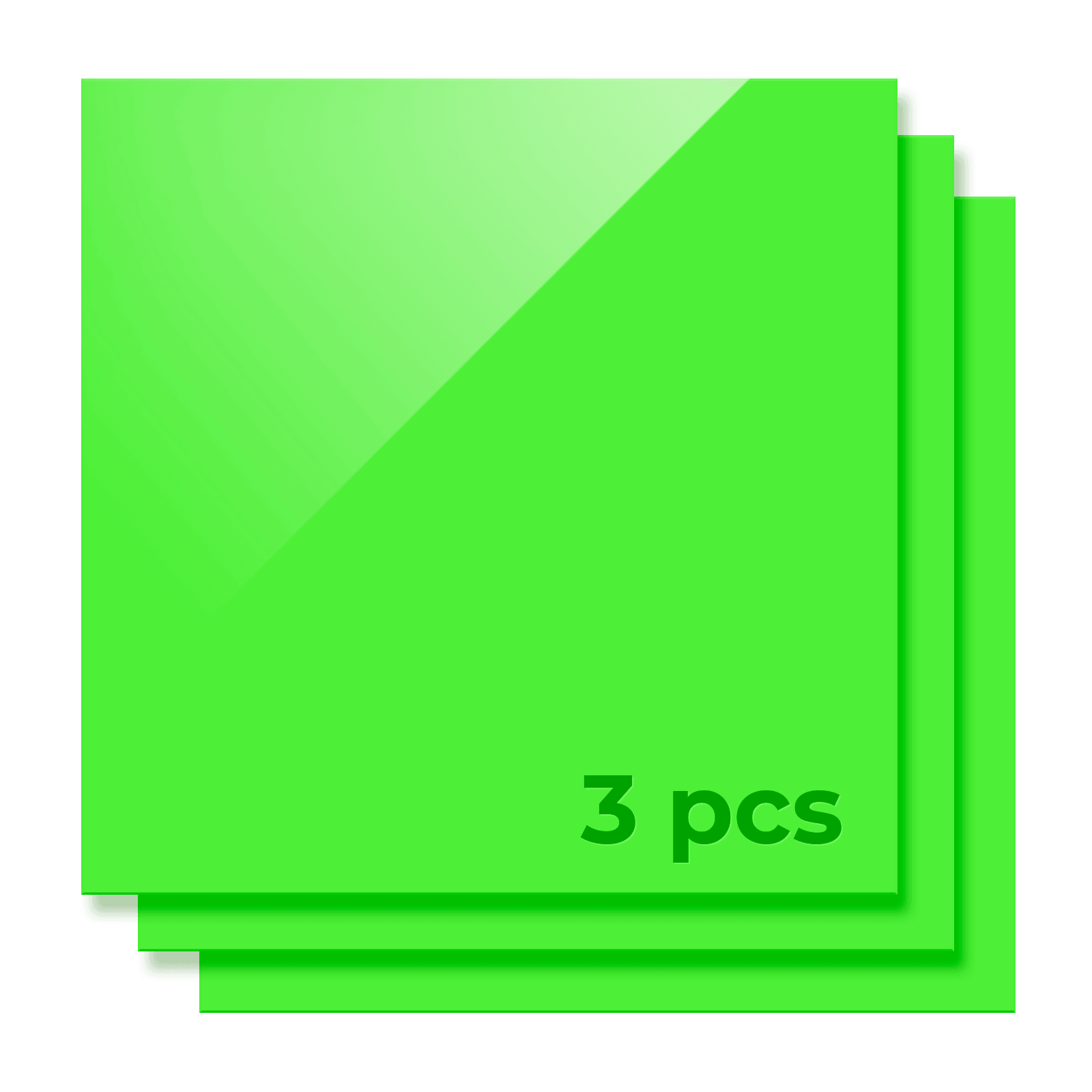 Feuille d'Acrylique Opaque Brillant Vert 3mm (3pcs) - xTool France Store