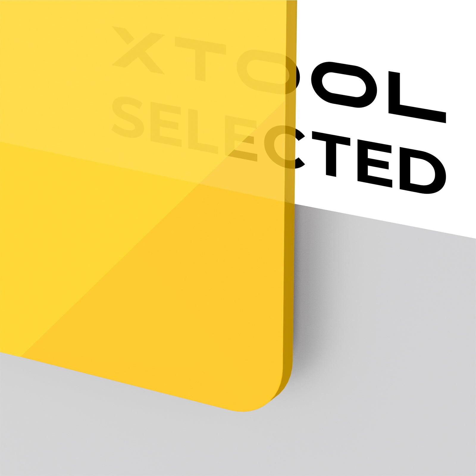 Plaque d'acrylique jaune translucide brillante d'une épaisseur de 3 mm (3 pièces) - xTool France Store