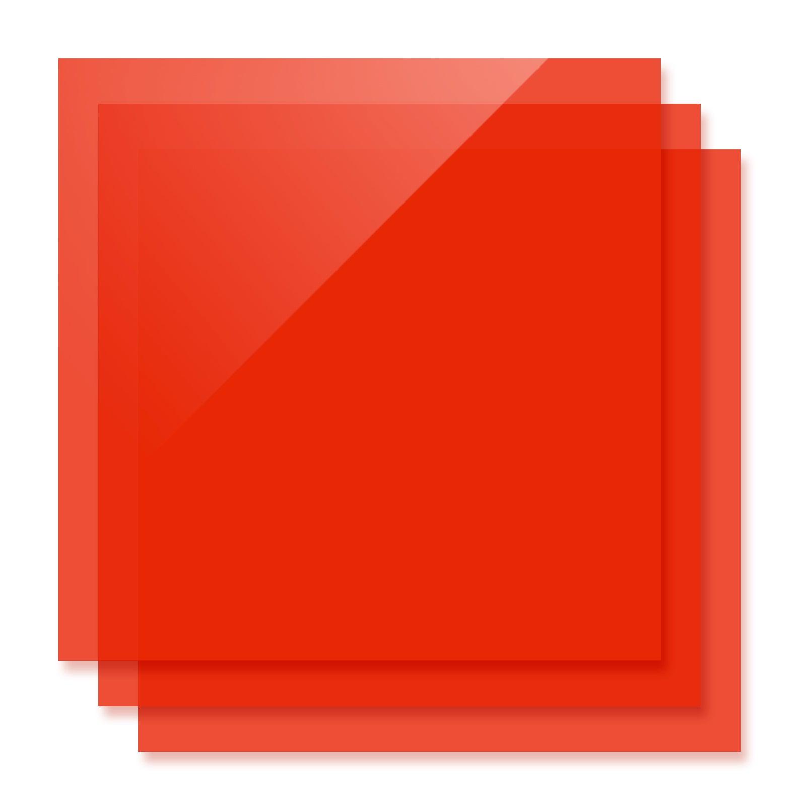 Feuille d'acrylique rouge translucide brillante de 3 mm d'épaisseur (3PCS) - YAC065 - xTool France Store