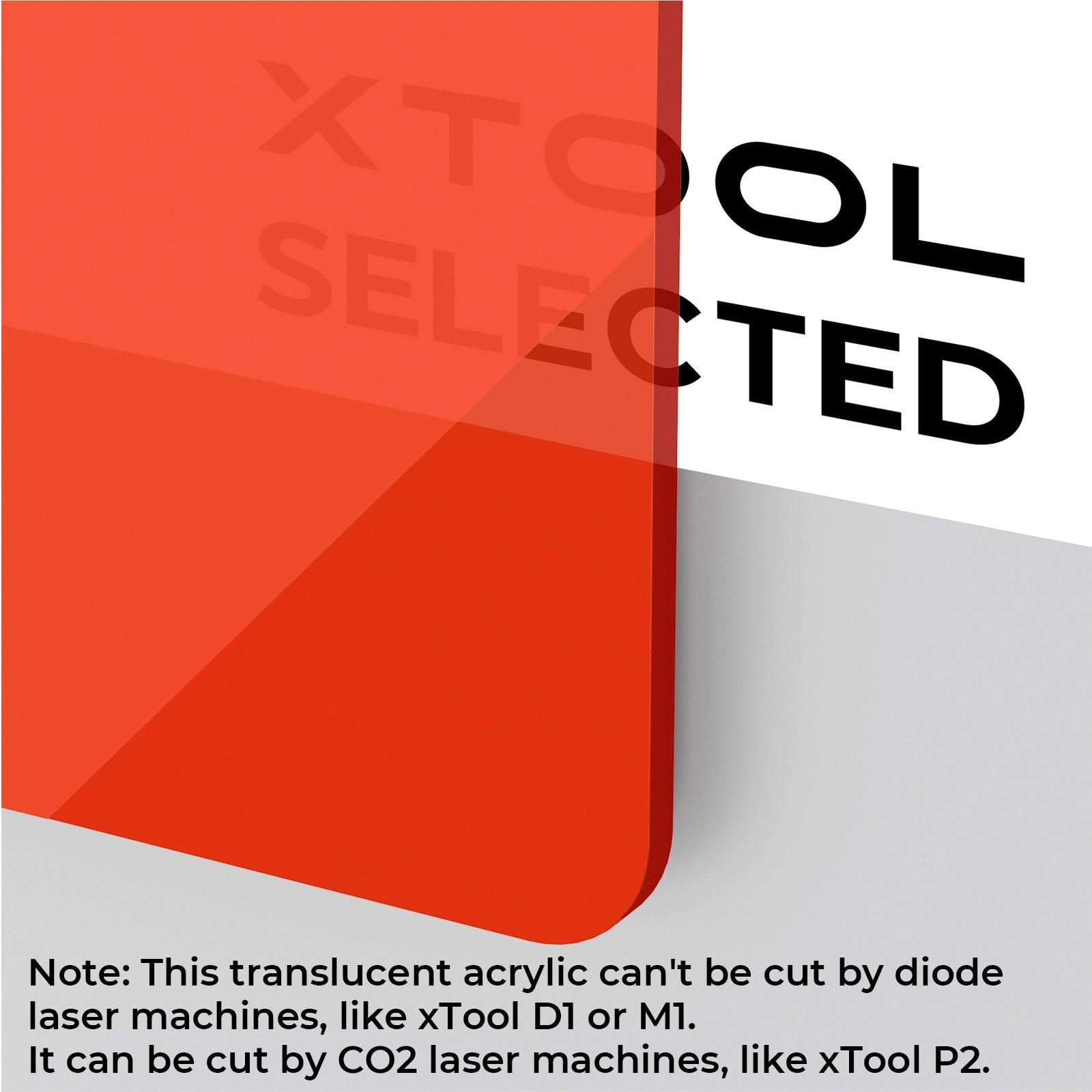 Feuille d'acrylique rouge translucide brillante de 3 mm d'épaisseur (3PCS) - YAC065 - xTool France Store