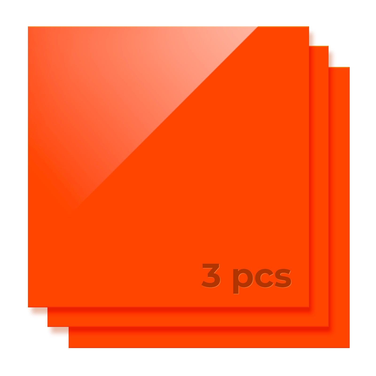 3mm Orange Opaque Glossy Acrylic Sheet (3pcs) - xTool France Store