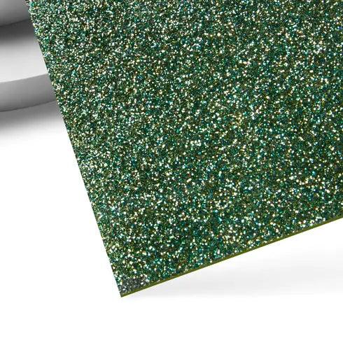 Feuille d'acrylique brillante opaque pailletée verte de 3 mm (2 pièces) - Plexiglas - xTool France Store
