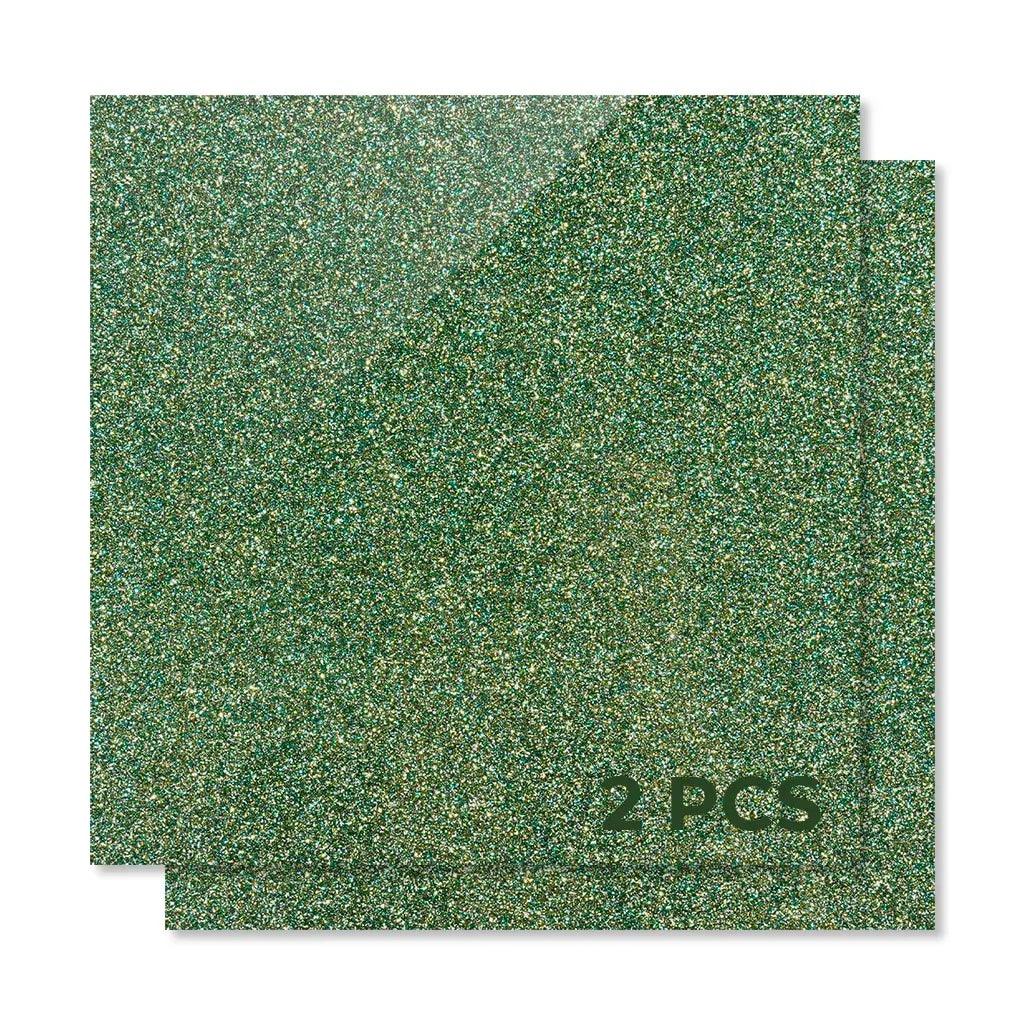 Feuille d'acrylique brillante opaque pailletée verte de 3 mm (2 pièces) - Plexiglas - xTool France Store