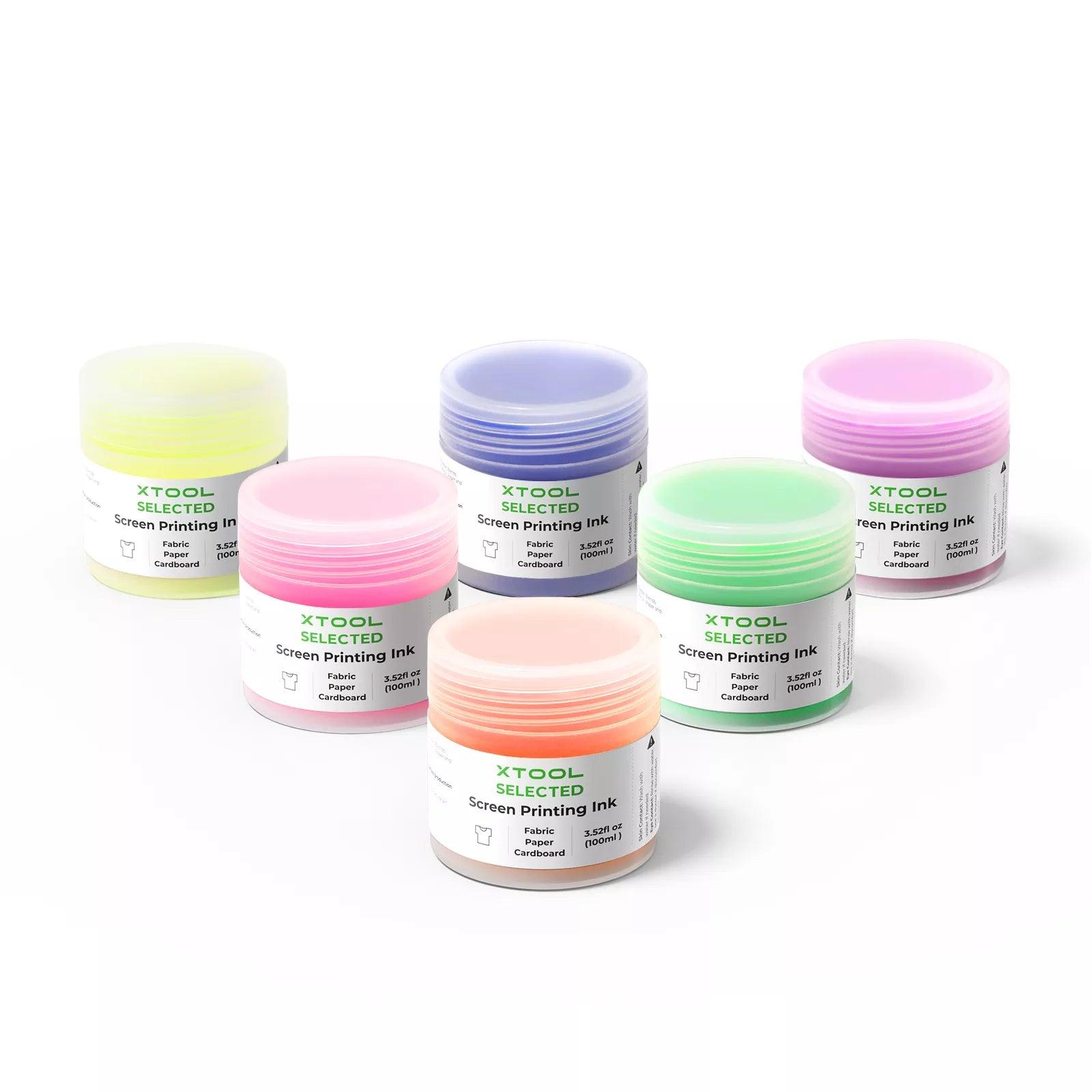 Kit d'encre de sérigraphie couleur fluorescente (6 couleurs) - xTool France Store