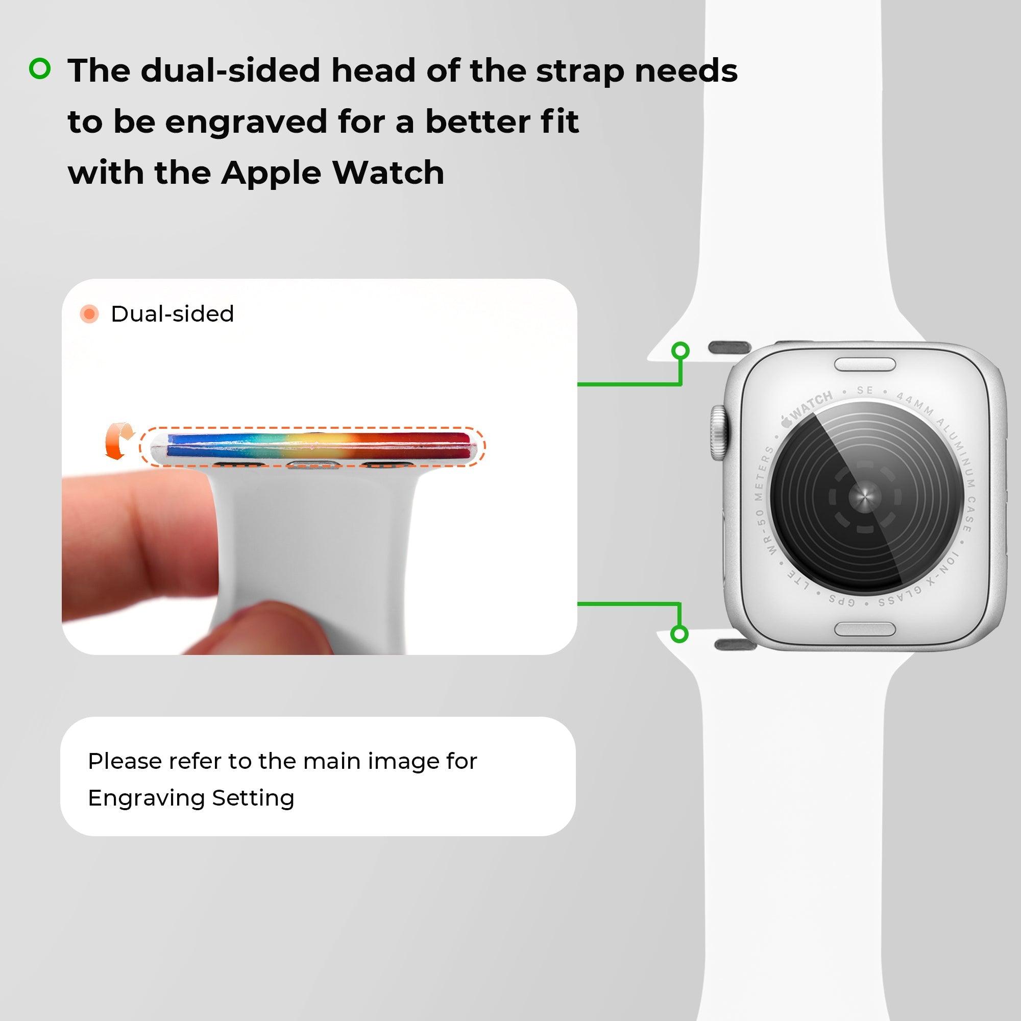 Silicone Apple Watch Bands avec Remplissage Arc-en-ciel à Graver (modèle classique) - xTool France Store
